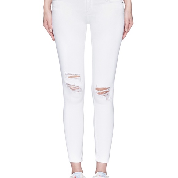 Rag and Bone White Distressed Capri Jeans sz 26 - Picture 1 of 5